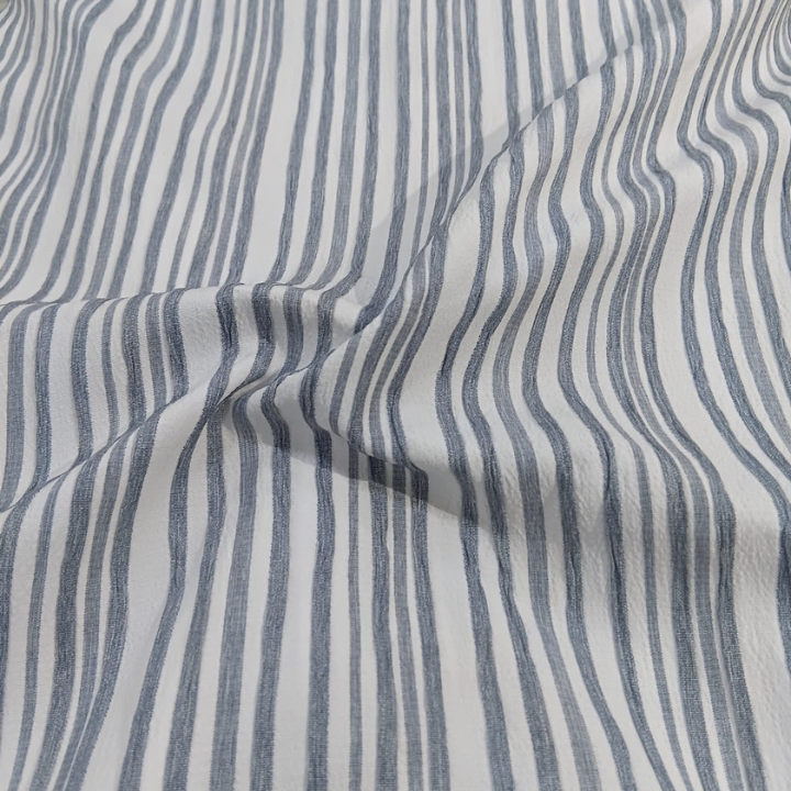 Premium Crush Cotton Striped Fabric Big Width