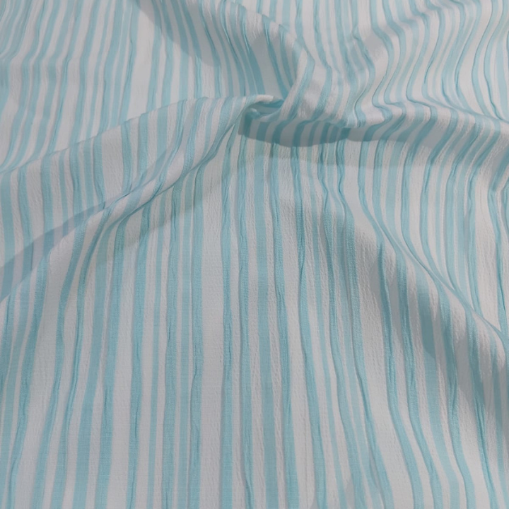 Premium Crush Cotton Striped Fabric Big Width