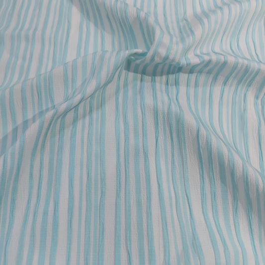 Premium Crush Cotton Striped Fabric Big Width
