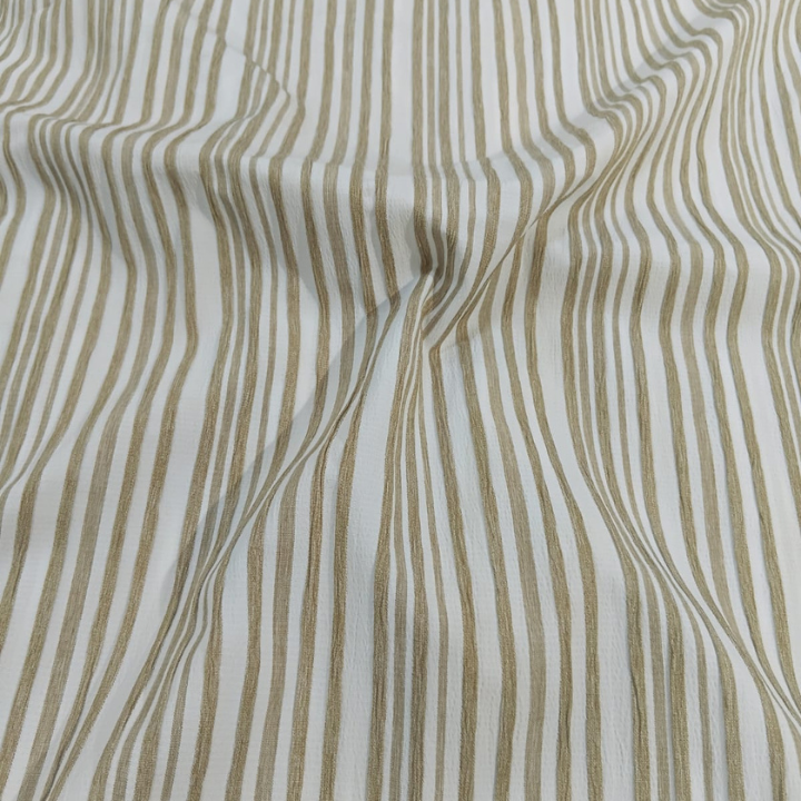 Premium Crush Cotton Striped Fabric Big Width
