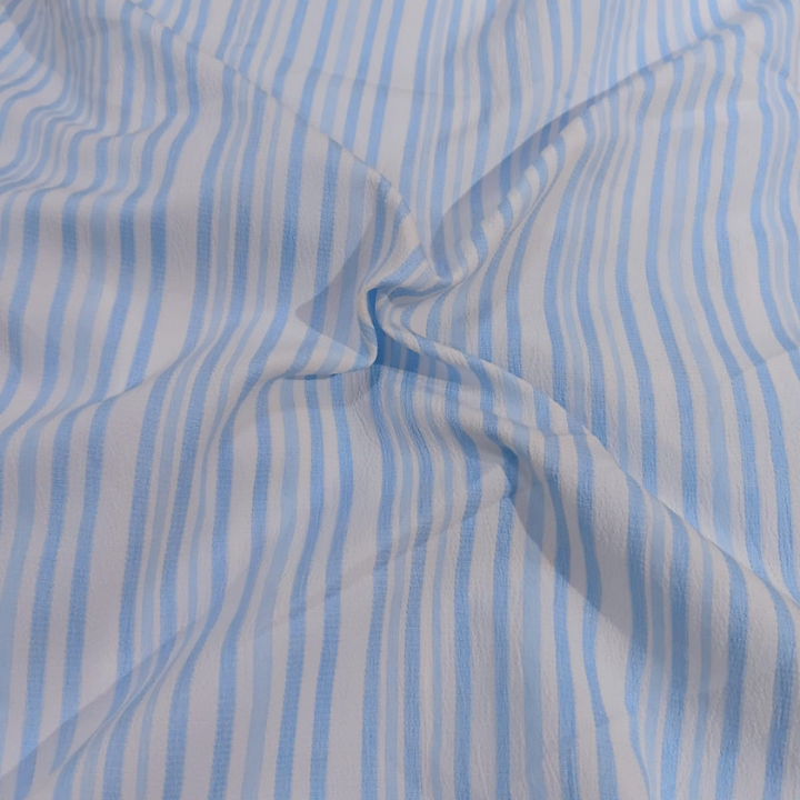 Premium Crush Cotton Striped Fabric Big Width