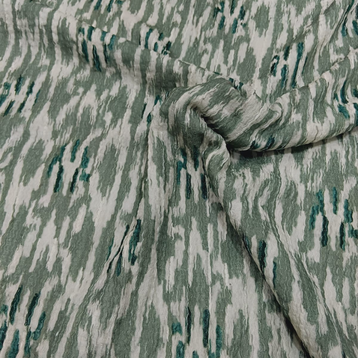 Premium Crushed Wrinkle Lycra Fabric Cloud Tie-Dye Abstract Pattern Big Width