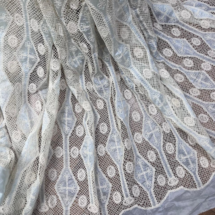 Tencel Cutwork Embroidery Fabric Artisanal Croatian Inspired Big Width