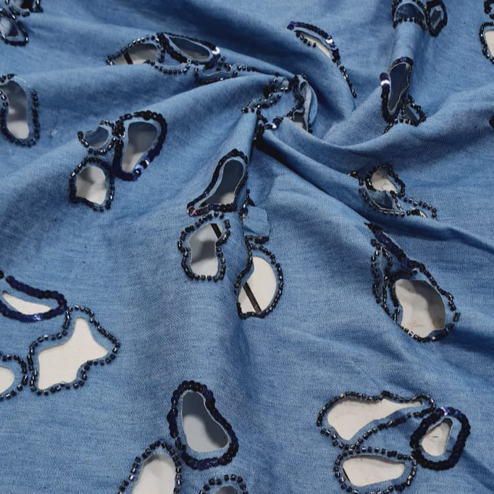 Sequins Denim Cutdaana