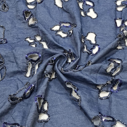 Sequins Denim Cutdaana