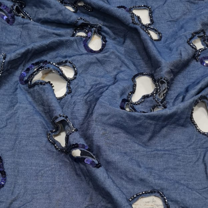 Sequins Denim Cutdaana