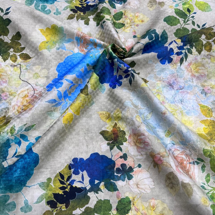 Premium Big Wide Cotton Dobby Textured Print Fabric