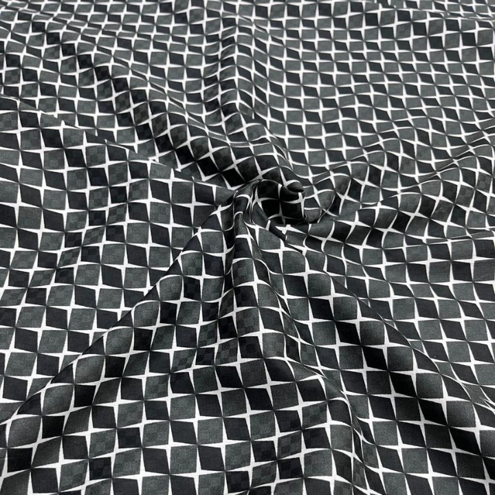 Premium Geometric Harlequin Print Cotton Dobby Fabric Bid Width