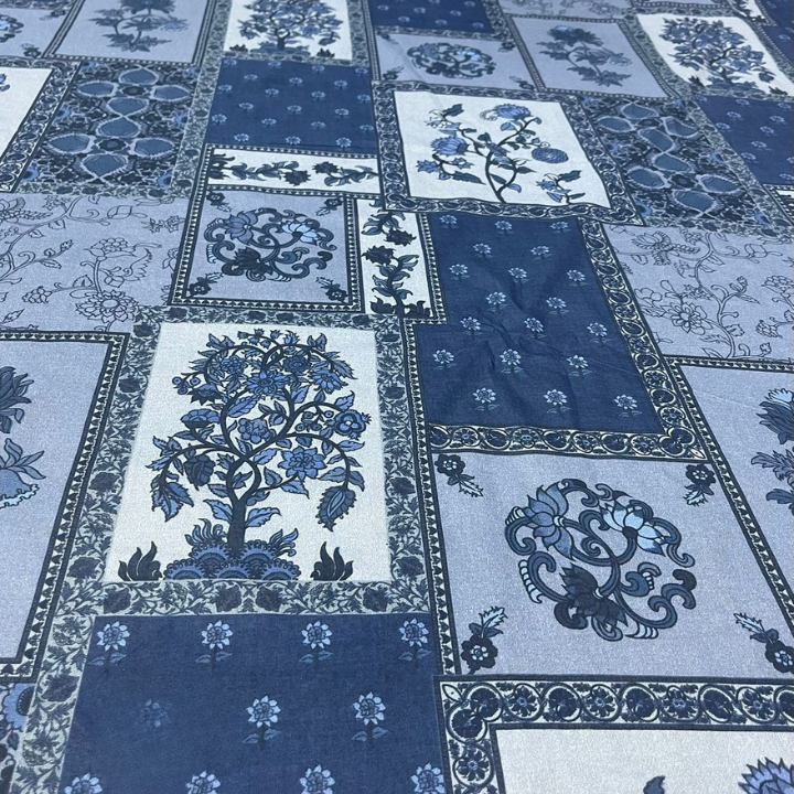 Premium Floral Panel Digital Print 100% Cotton Cambric Fabric 44 Width