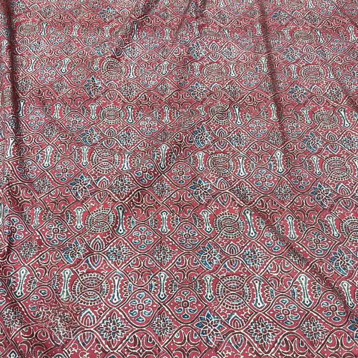 Cotton Cambric Digital Print Fabric 44 Width Intricate Ajrakh Geometric Pattern