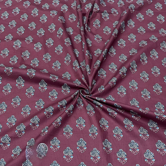 Mini Butta Cotton Cambric Digital Floral Print Fabric 44 Width