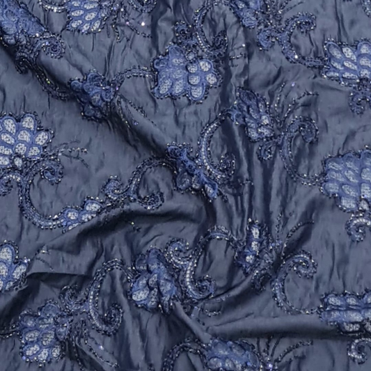 Floral Sequins Denim Cutdaana