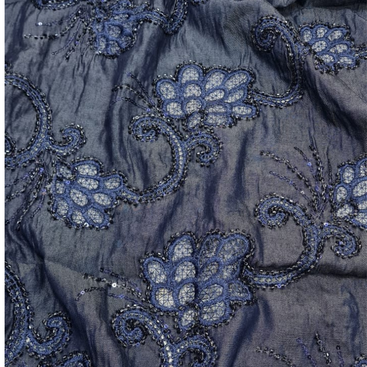 Floral Sequins Denim Cutdaana