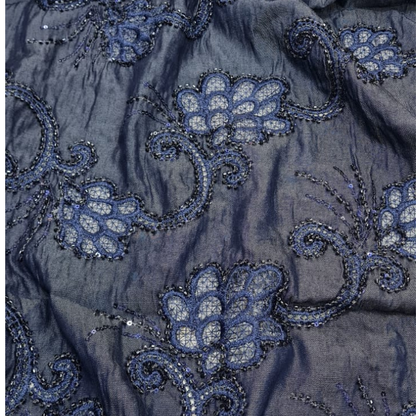 Floral Sequins Denim Cutdaana