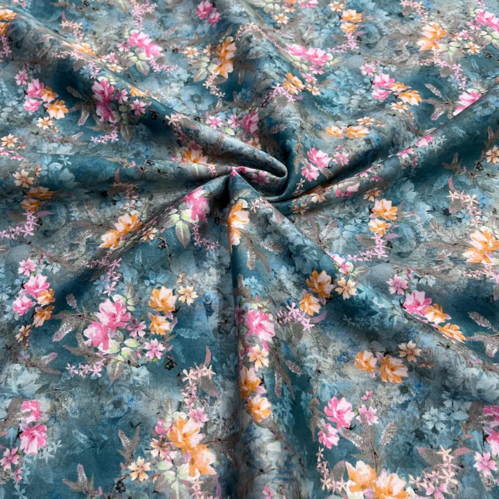 Digital Print Cotton Satin Fabric Big Width