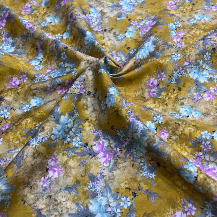 Digital Print Cotton Satin Fabric Big Width