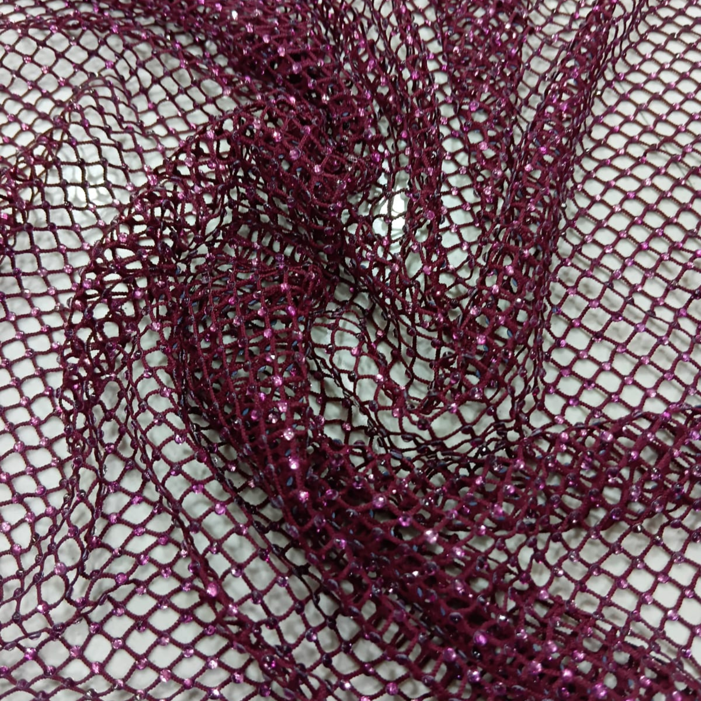 Premium Rhinestone Fishnet Fabric Big Width