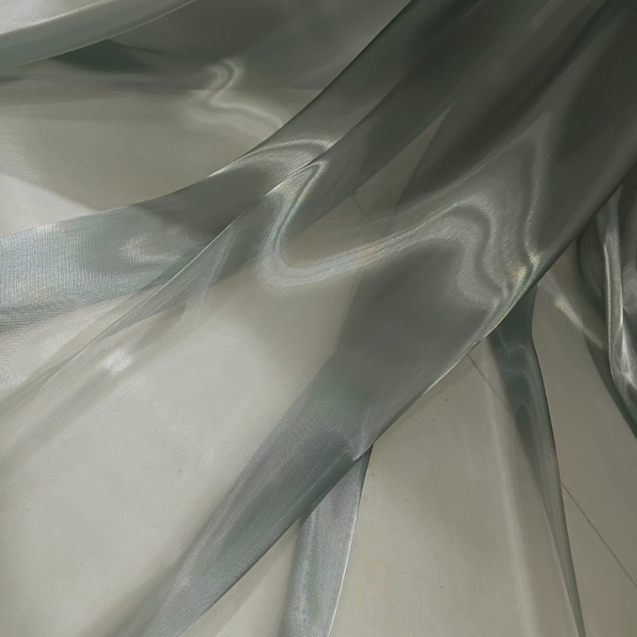 Fish Organza Fabric Big Width Sheer Shimmer Material