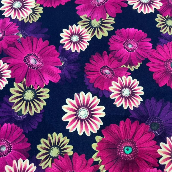 Premium Gerbera Bloom Banana Print Fabric