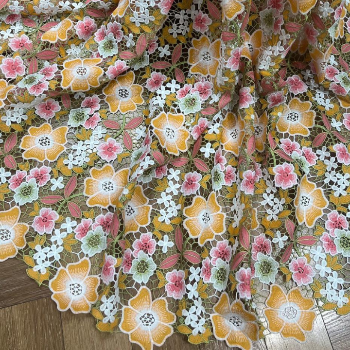 Floral Crossia Imported Cutwork 44 Inch Width