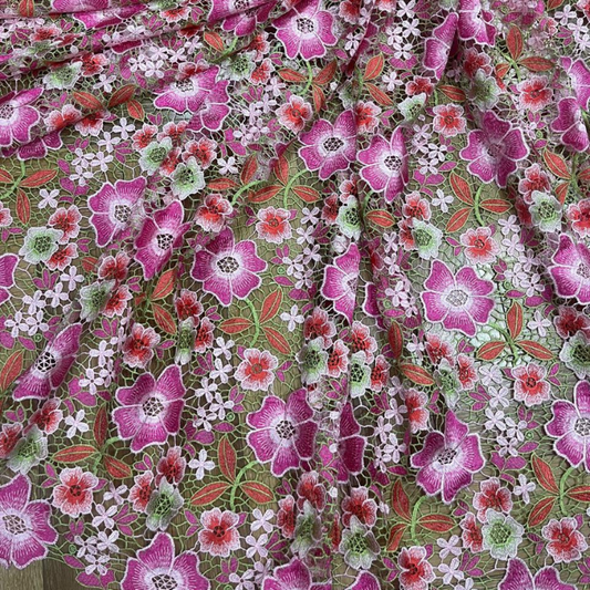 Floral Crossia Imported Cutwork 44 Inch Width