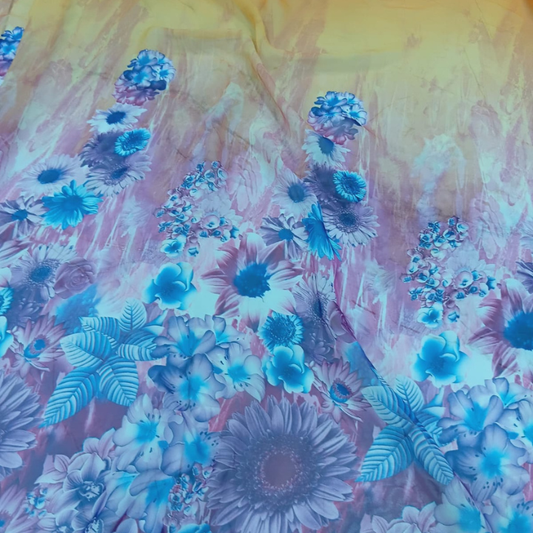 Premium Floral Pattern Printed Georgette Fabric Big Width