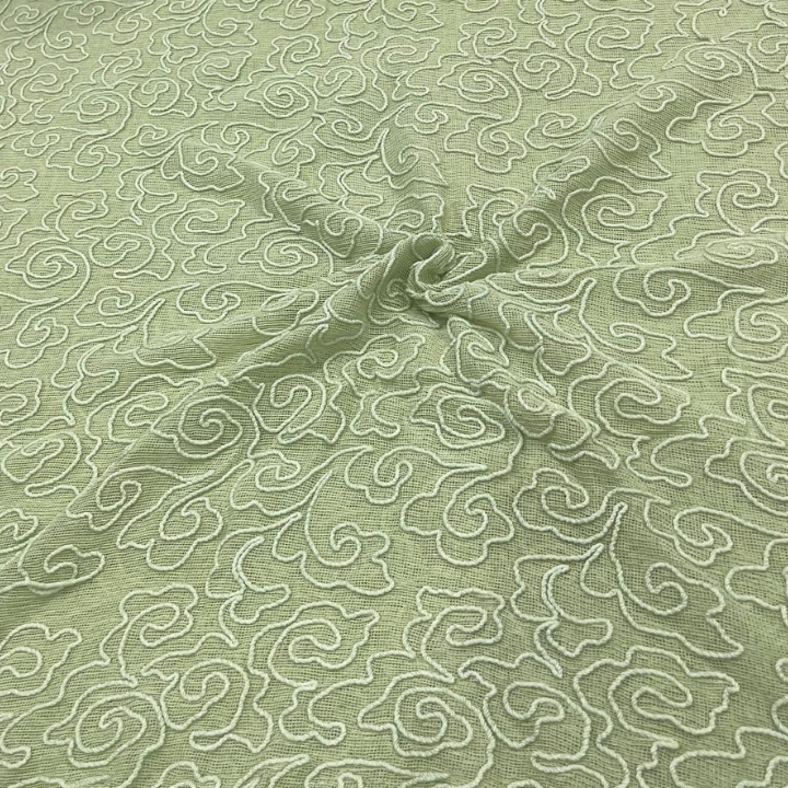 Premium Kota Net Embroidery Fabric Designer Cloud Swirl Pattern 44 Inch Width