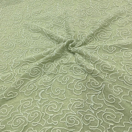 Premium Kota Net Embroidery Fabric Designer Cloud Swirl Pattern 44 Inch Width
