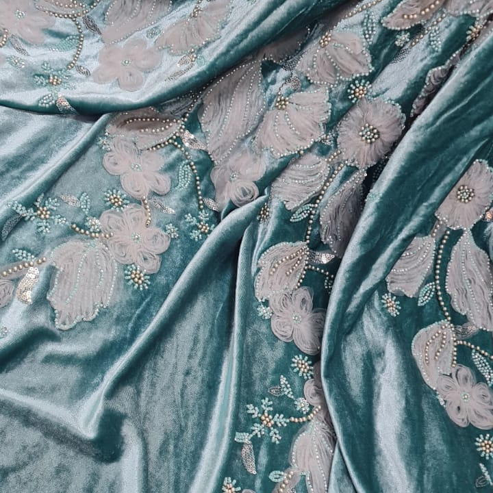 Lycra velvet embroidery