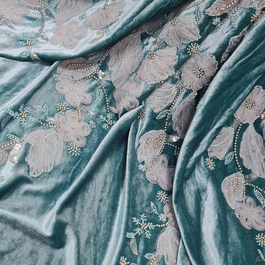 Lycra velvet embroidery