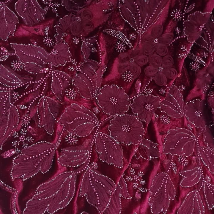 Lycra velvet embroidery