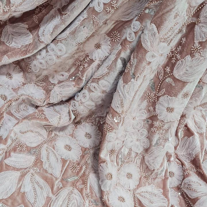 Lycra velvet embroidery