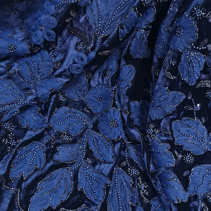 Lycra velvet embroidery