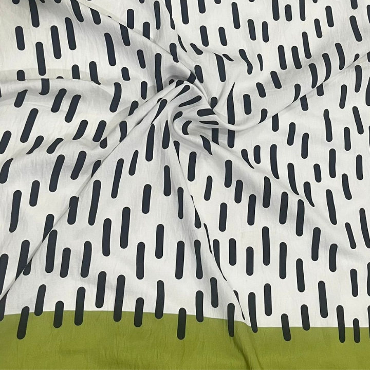 Dash Pattern Premium Linen Fabric Big Width Geometric Line Print