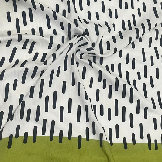 Dash Pattern Premium Linen Fabric Big Width Geometric Line Print