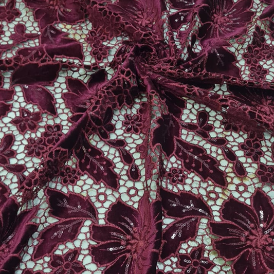 Floral Velvet Cutwork