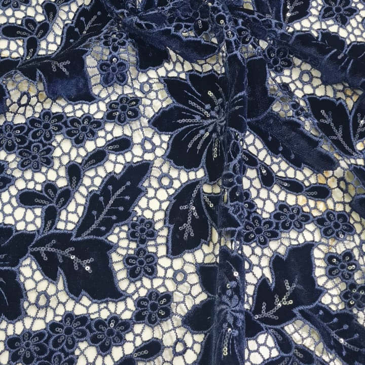 Floral Velvet Cutwork