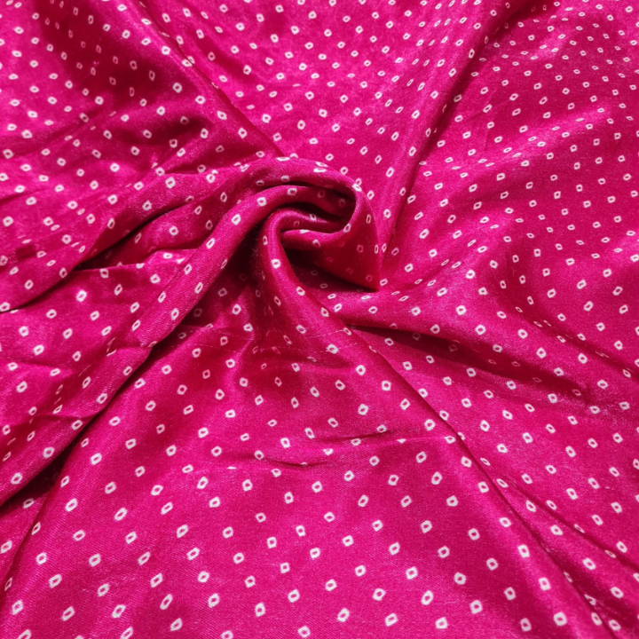 Premium Mushroom Silk Bandhani Print Fabric 44 Width