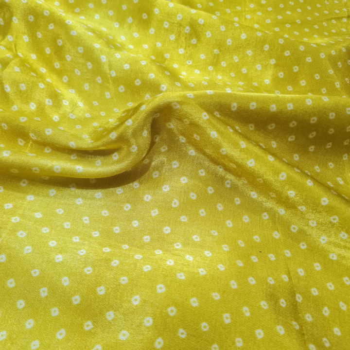 Premium Mushroom Silk Bandhani Print Fabric 44 Width