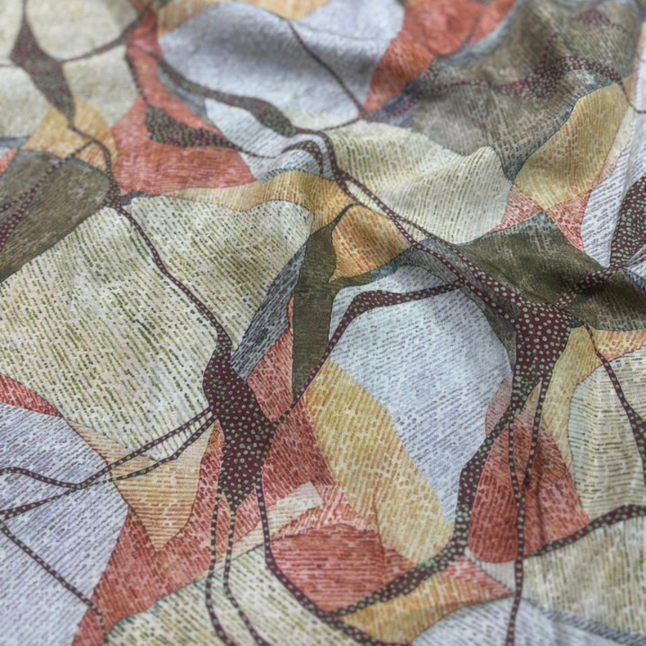 Abstract Geometric Muslin Print Fabric 60 Inch Width Premium Apparel Textile