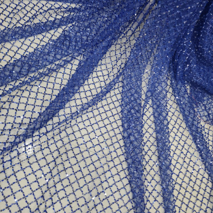 Premium Cutdana Hand Embellished Net Fabric