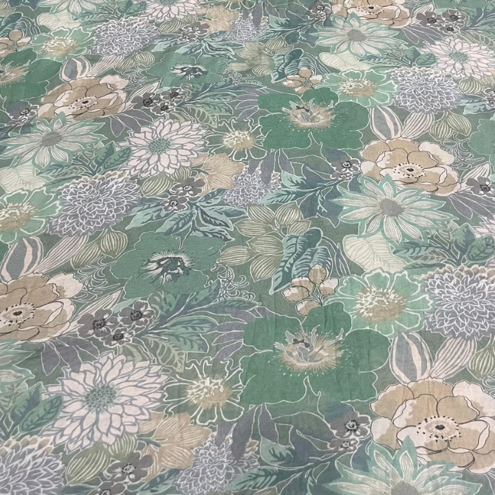 Premium 44 Pure Mal Botanical Floral Print Fabric Lightweight Versatile Dress & Garment Material