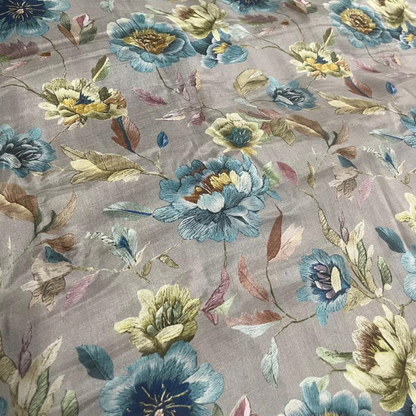 Premium 44 Pure Mal Botanical Floral Print Fabric Lightweight Versatile Dress & Garment Material