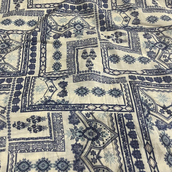 Pure Mal Printed Fabric 44 Inch Width Traditional Motifs