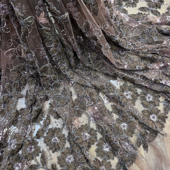 Designer Ribbon Work Net Embroidery