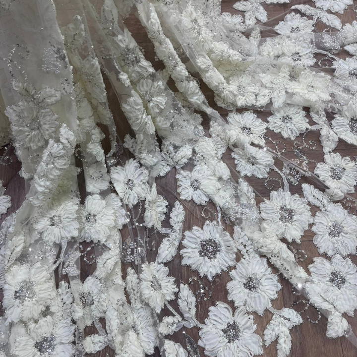 Designer Ribbon Work Net Embroidery