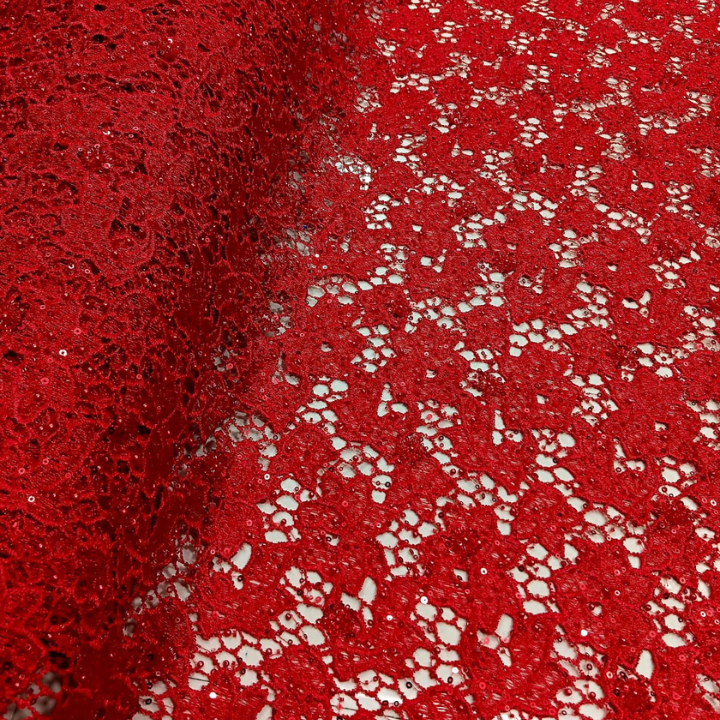 Premium Sequins & Cutdana Hand Embellished Floral Croatia Lace Fabric 50  Width