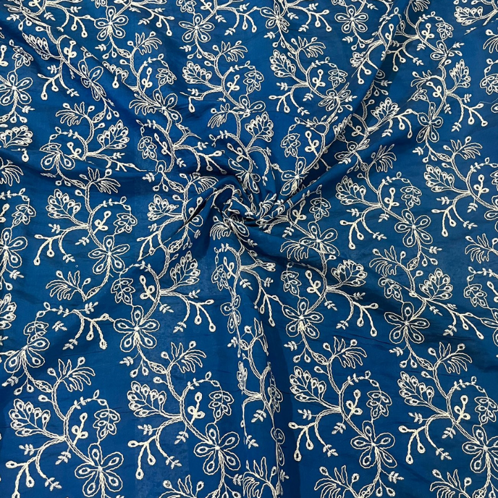 Tencel Embroidery Big Width Floral Vine Fabric