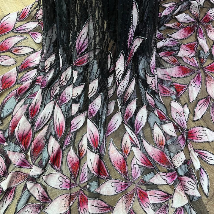 Velvet net embroidery