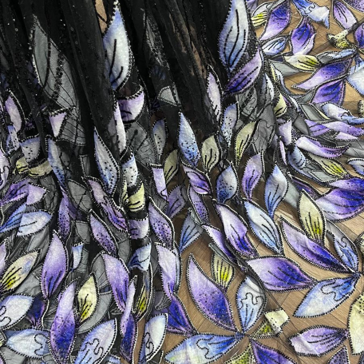 Velvet net embroidery